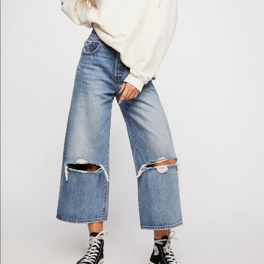 🆕 Free People x Levi’s High Water Wide Leg Jeans - Picture 3 of 7